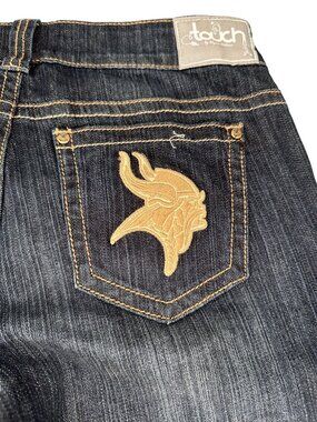 Touch Alyssa Milano Minnesota Vikings Logo Jeans Denim Women Flared Embroidered